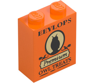 LEGO Steen 1 x 2 x 2 met ‘Eeylops Premium Uil Treats’ en Uil (3245 / 107516)