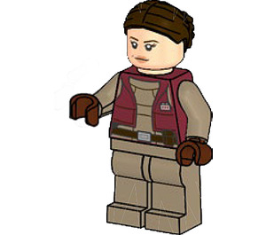 LEGO Padme Amidala met Donkerrood Vest en Vleeskleur Lips Minifiguur