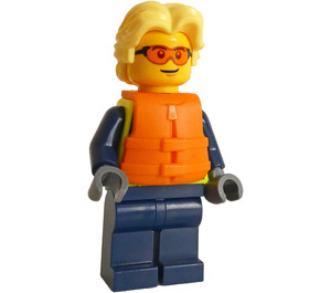 LEGO Politieagent met Oranje Reddingsvest en Bright Geel Haar Minifiguur