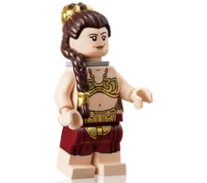 LEGO Prinses Leia met Slave Kleding en Dark Bruin Haar met Braid over Schouder Minifiguur