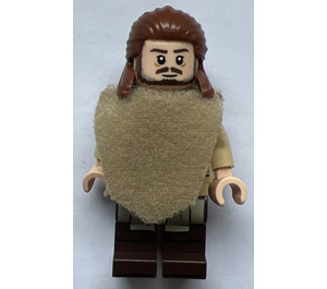 LEGO Qui-Gon Jinn met Poncho en Grijs in Baard Minifiguur