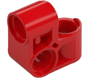 LEGO Rood Kruis Blok Krom 90 graden met Drie Pin-gaten (44809)