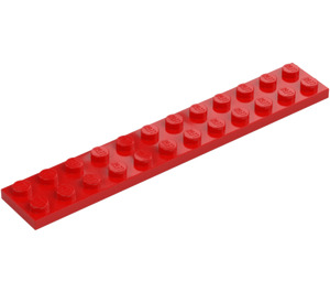 LEGO Rood Plaat 2 x 12 (2445)