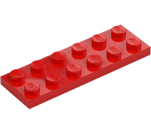 LEGO Rood Plaat 2 x 6 (3795)