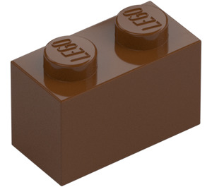 LEGO Roodachtig bruin Steen 1 x 2 (3004 / 93792)