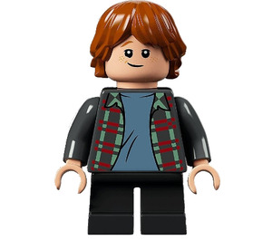 LEGO Ron Weasley met Grijs Plaid Shirt en Korte benen Minifiguur