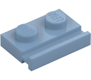 LEGO Zandblauw Plaat 1 x 2 met Deur spoor (32028)