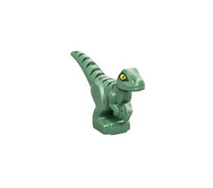 LEGO Zandgroen Baby Raptor met Groen Strepen (37829 / 65438)