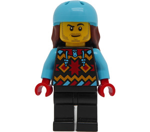 LEGO Snowboarder - Zwart Snowsuit Minifiguur