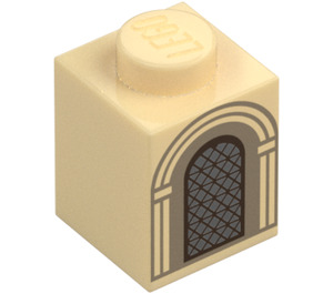 LEGO Zandbruin Steen 1 x 1 met Arched Venster (3005 / 104894)