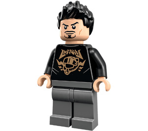 LEGO Tony Stark met Zwart Shirt met Gold Helm Minifiguur