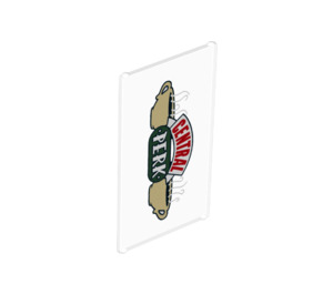 LEGO Glas voor Venster 1 x 4 x 6 met Central Perk logo Decoratie (6202 / 66095)