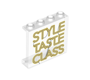 LEGO Paneel 1 x 4 x 3 met 'STYLE TASTE CLASS' (35323 / 78504)