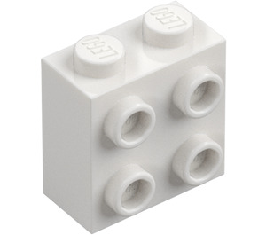 LEGO Wit Steen 1 x 2 x 1.6 met Noppen aan Eén Kant (1939 / 22885)