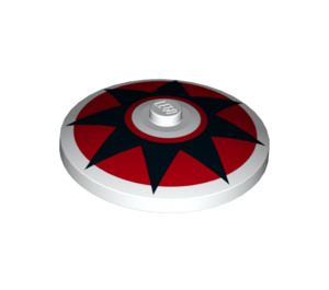 LEGO Dish 4 x 4 met Zwart Ster aan Rood Cirkel (3960 / 36210)