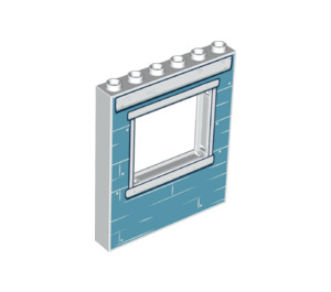 LEGO Paneel 1 x 6 x 6 met Venster Uitsparing met Blauw Muur (15627 / 50137)