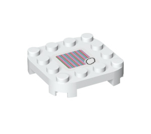 LEGO Plaat 4 x 4 x 0.7 met Afgeronde hoeken en Empty Middle met Cloud Scanner Code (66792 / 69465)