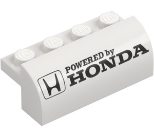 LEGO Helling 2 x 4 x 1.3 Gebogen met ‘Powered by Honda’ (6081 / 106952)