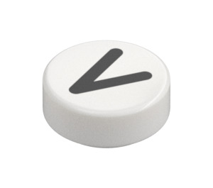 LEGO Wit Tegel 1 x 1 Rond met "V" (35380 / 102576)