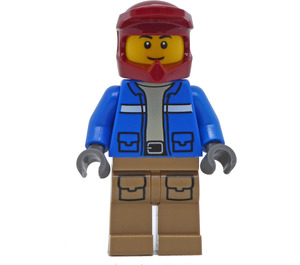 LEGO Wildlife Rescue Motorcyclist met Helm Minifiguur