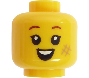 LEGO Hoofd met Smile en Scar / Open Mond en Scar (3626)