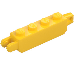 LEGO Geel Scharnier Steen 1 x 4 Vergrendelings Dubbele (30387 / 54661)