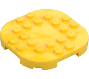 LEGO Geel Plaat 6 x 6 x 0.7 Rond Semicircle (66789)