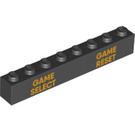 LEGO Steen 1 x 8 met GAME SELECT en GAME RESET (1400 / 3008)