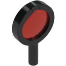 LEGO Magnifying Glas met Transparant Rood Lens met dik frame en holle handgreep (38648)