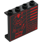 LEGO Paneel 1 x 4 x 3 met Sonic Minifiguur Diagram met zijsteunen, holle noppen (35323 / 106908)