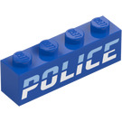 LEGO Steen 1 x 4 met Slanted 'Politie' logo (1414 / 3010)