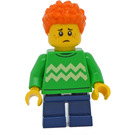 LEGO Boy met Fel groen Trui Minifiguur