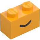 LEGO Steen 1 x 2 met Smile met buis aan de onderzijde (102574 / 102701)