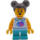 LEGO Meisje met Striped Trui met Turquoise Benen Minifiguur