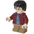 LEGO Harry Potter met Donkerrood Plaid Shirt en Donker zandbruin Benen Minifiguur