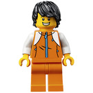 LEGO Man in Oranje Zipper Jack met Wit Armen Minifiguur