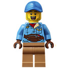 LEGO Man met Donker azuurblauw Jack en Riem Tas Minifiguur