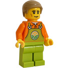 LEGO Man met Limoen Overalls met logo Minifiguur