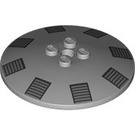 LEGO Dish 6 x 6 met Grijs vents (Solide noppen) (21599 / 101647)