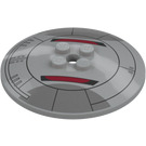 LEGO Dish 6 x 6 met Sith Rood en Grijs (Solide noppen) (21599)