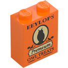 LEGO Steen 1 x 2 x 2 met ‘Eeylops Premium Uil Treats’ en Uil met noppenhouder aan de binnenzijde (3245 / 107516)