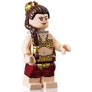 LEGO Prinses Leia met Slave Kleding en Dark Bruin Haar met Braid over Schouder Minifiguur