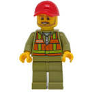 LEGO Trein Worker met Rood Pet Minifiguur