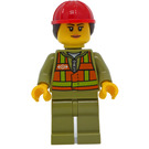 LEGO Trein Worker met Rood Helm en Haar Minifiguur