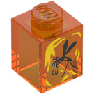 LEGO Steen 1 x 1 met Mosquito in Amber Decoratie (3005 / 68818)