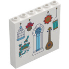 LEGO Paneel 1 x 6 x 5 met Vogel Cage, Guitar, en Venster (59349 / 105554)