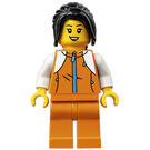 LEGO Vrouw in Oranje Zipper Jack met Wit Armen Minifiguur