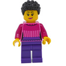 LEGO Vrouw met Magenta en Dark Paars Trui Minifiguur