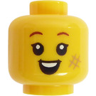 LEGO Hoofd met Smile en Scar / Open Mond en Scar (Verzonken solide nop) (3626)