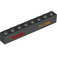 LEGO Steen 1 x 8 met Rood POWER en Geel TV TYPE Markeringen (1399 / 3008)